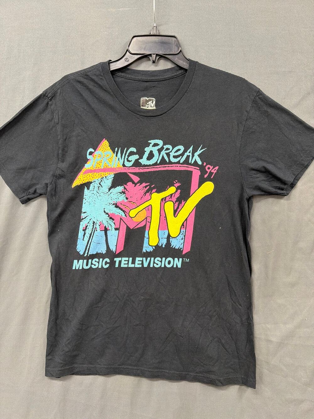 MTV Spring Break 99 T Shirt Mens Medium Black Retro 90s Graphic Music Television